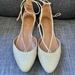 Aquazurra gold flats